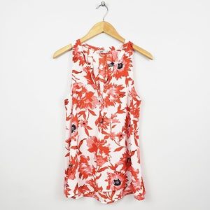 Dalia - Sleeveless Flowy Floral Print Vneck Top